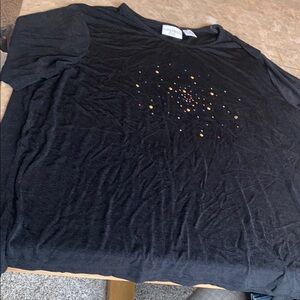 Kathy Ireland Black Top with Colorful Dots